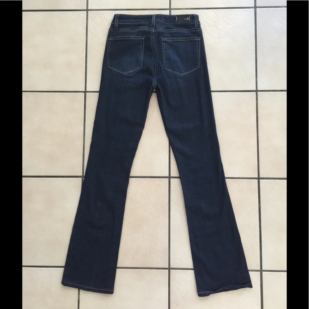 Paige Manhattan Mid Rise Dark Wash Bootcut Jeans - Picture 5 of 10